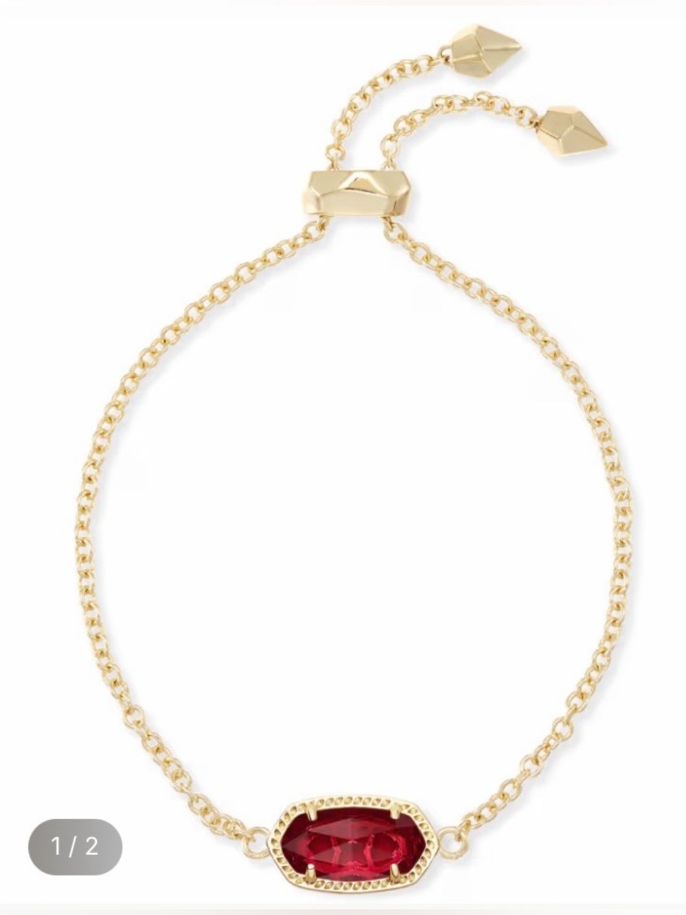 Kendra Scott Gold Bracelet with Red Stone